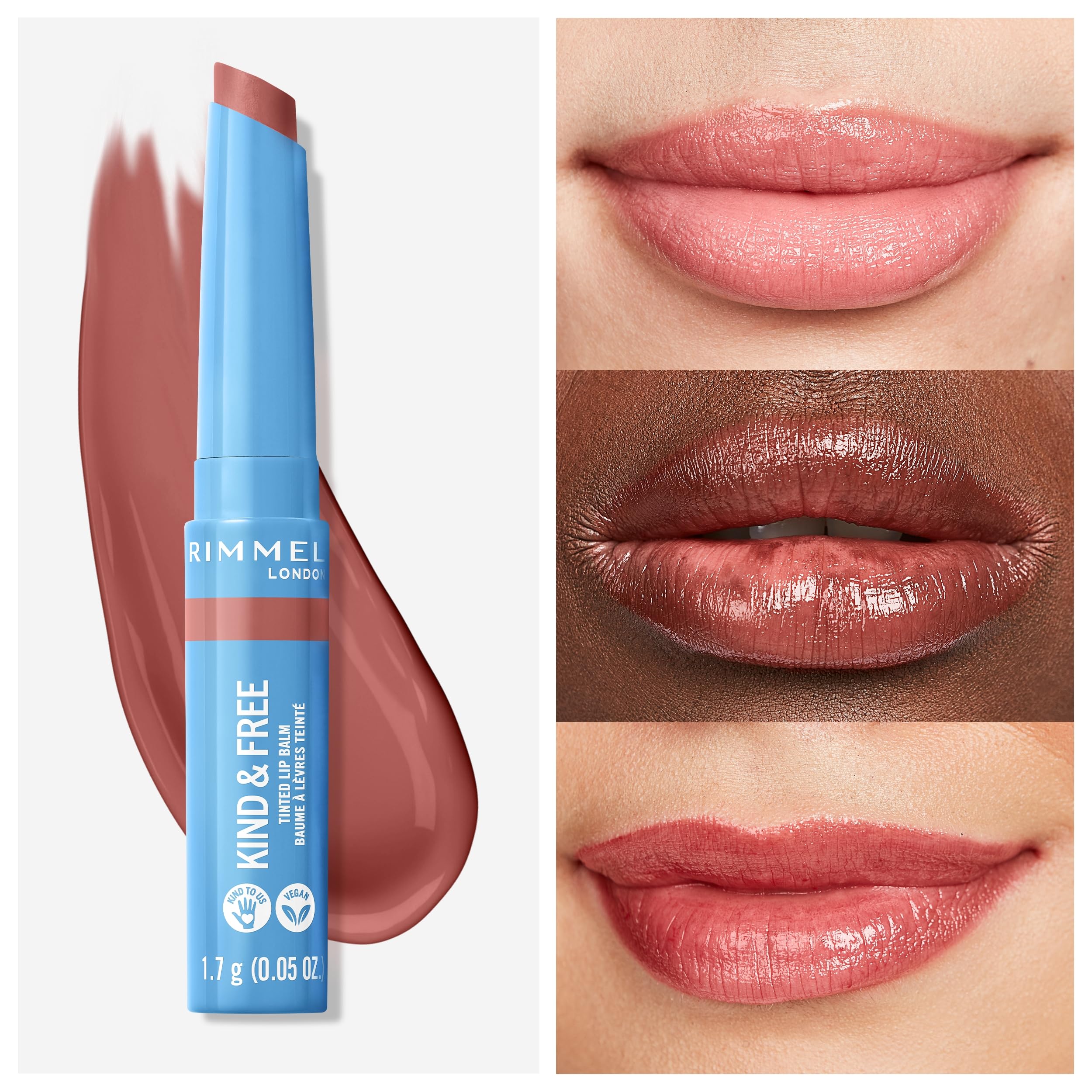 Rimmel Kind & Free Tinted Lip Balm, 002 Apricot Beauty, 1.7g (0.05 oz)